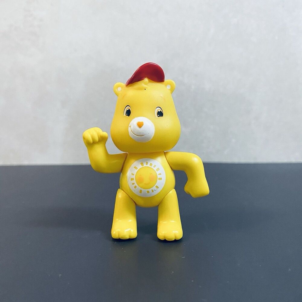 Care Bear Bakery Crafts Plastic 3" Funshine Bear With Red Hat Poseable Figure